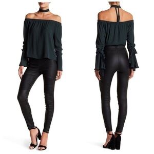 Nordstrom Ooberswank High Waist Coated Moto Leggings - XS